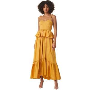 MISA Los Angeles Rosie Bustier Peplum Maxi Dress Size XS NWOT